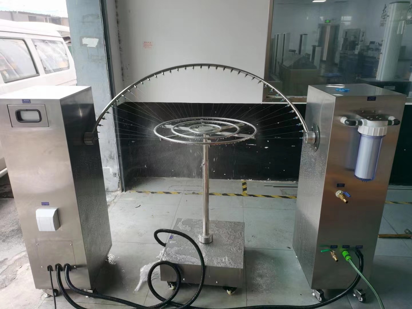 開放式淋雨試驗(yàn)示意圖